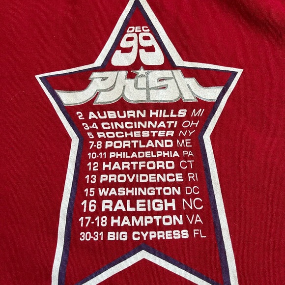 ⭕️Vintage Phish Red T-shirt size medium. Phish 2000 - Picture 5 of 6